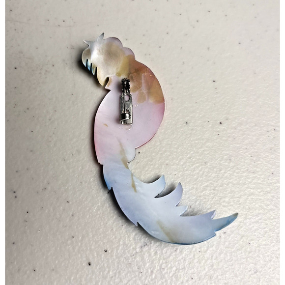 Vintage Parrot Bird Brooch Lot Macaw Parakeet Budgie Pins Jewelry Enamel & Wood - Picture 13 of 13